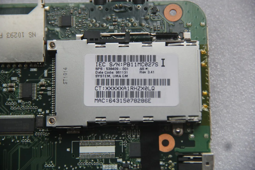 Материнская плата 538409 001 для ноутбука HP CQ510 CQ610 GME965 DDR2 полностью протестированная