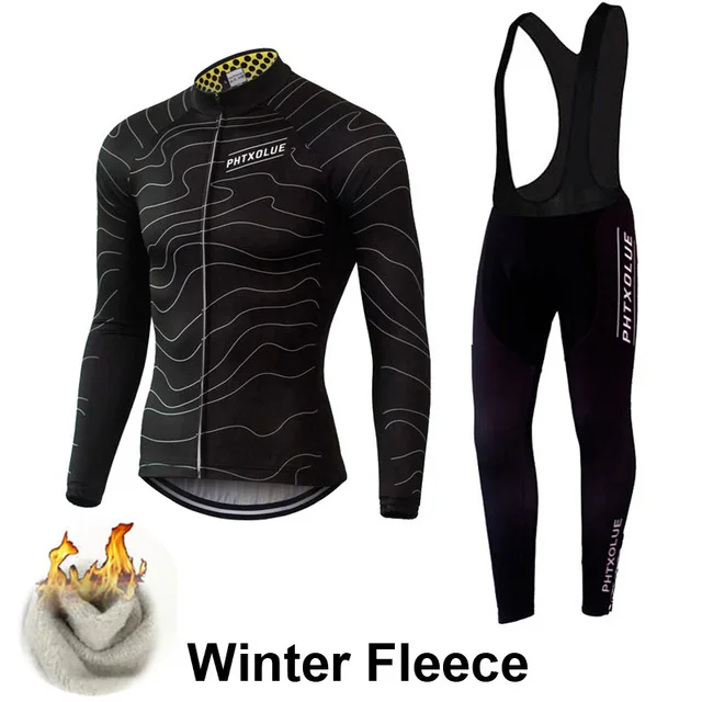 Winter Fleece 01 Phtxolue зимний термальный флисовый комплект велосипедной одежды Майо Ropa Ciclismo Invierno MTB велосипедные майки велосипед спортивная одежда - Цвет: Winter Fleece 01