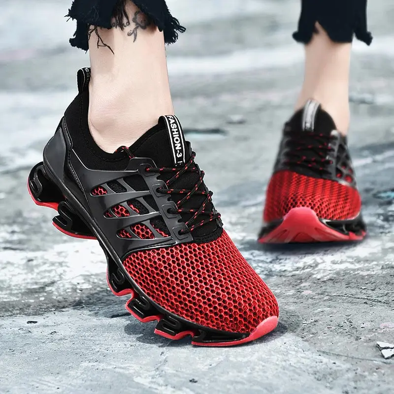 black-red Уличные кроссовки размера плюс для бега женская спортивная обувь спортивная мужская зеленая Schoenen Vrouw прогулочная красовка для фитнеса B-244 - Цвет: black-red
