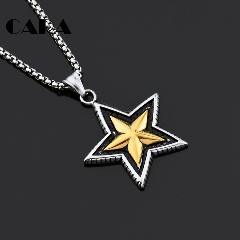 Новое поступление винтажное 5 остроконечное ожерелье с подвеской унисекс 316L из