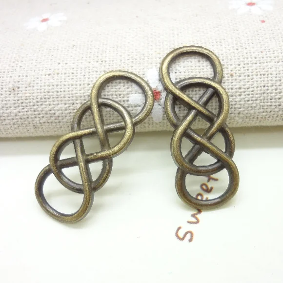 70 шт подвески двойной символ бесконечности Разъем Кулон Античный бронзового