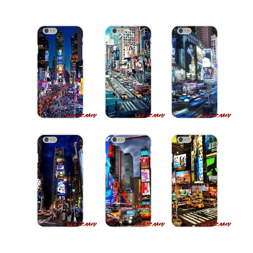 Прозрачный мягкий чехол с отделением для кредитных Нью-Йорк Таймс-сквер такси