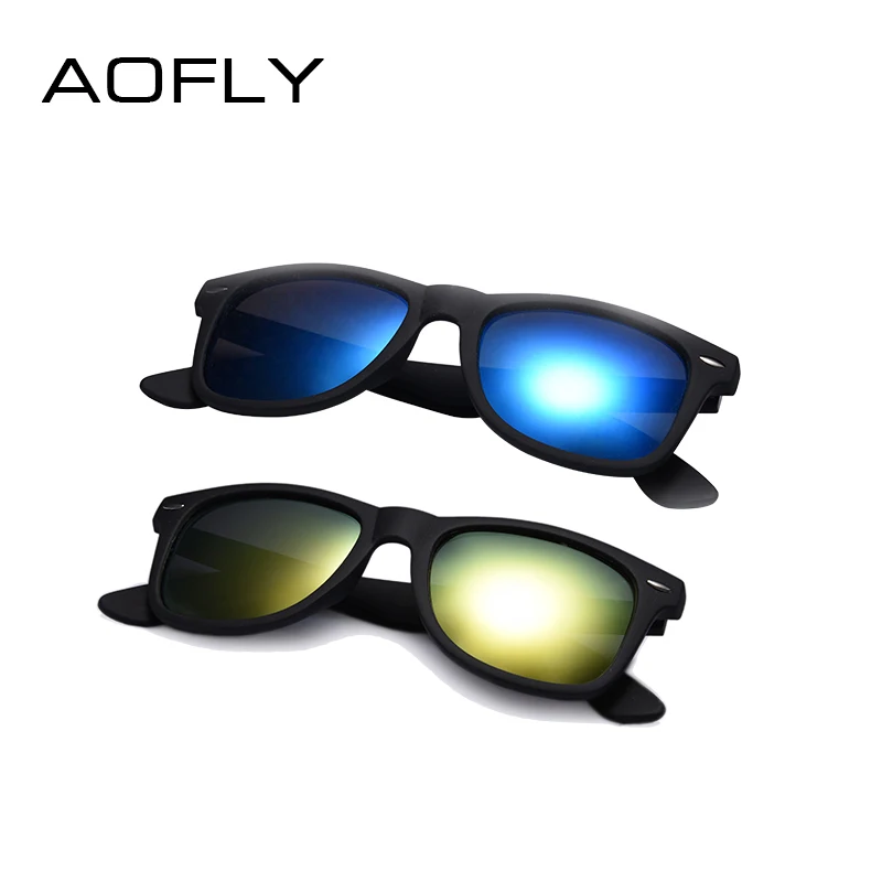 AOFLY, модные солнцезащитные очки, мужские, поляризационные, солнцезащитные очки, мужские, для вождения, зеркала, покрытие, очки, черная оправа, мужские солнцезащитные очки, UV400 - Цвет линз: C6-C2
