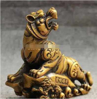 Китайские бронзовые животные зодиакальный фэншуй Богатство дикого тигра на