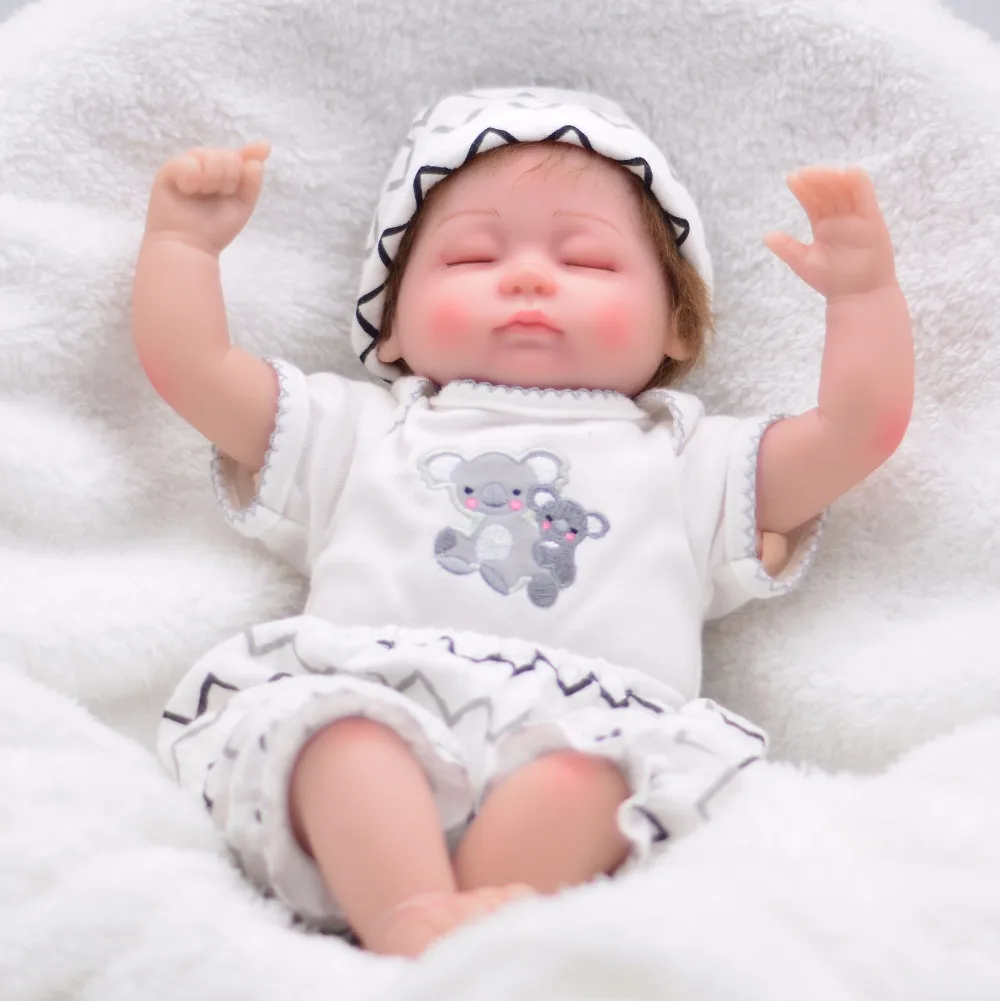 

Forrsdor 40cm cotton body lifelike newborn sleeping Baby with cute baby clothes best kids giifts Silicone Reborn Baby dolls