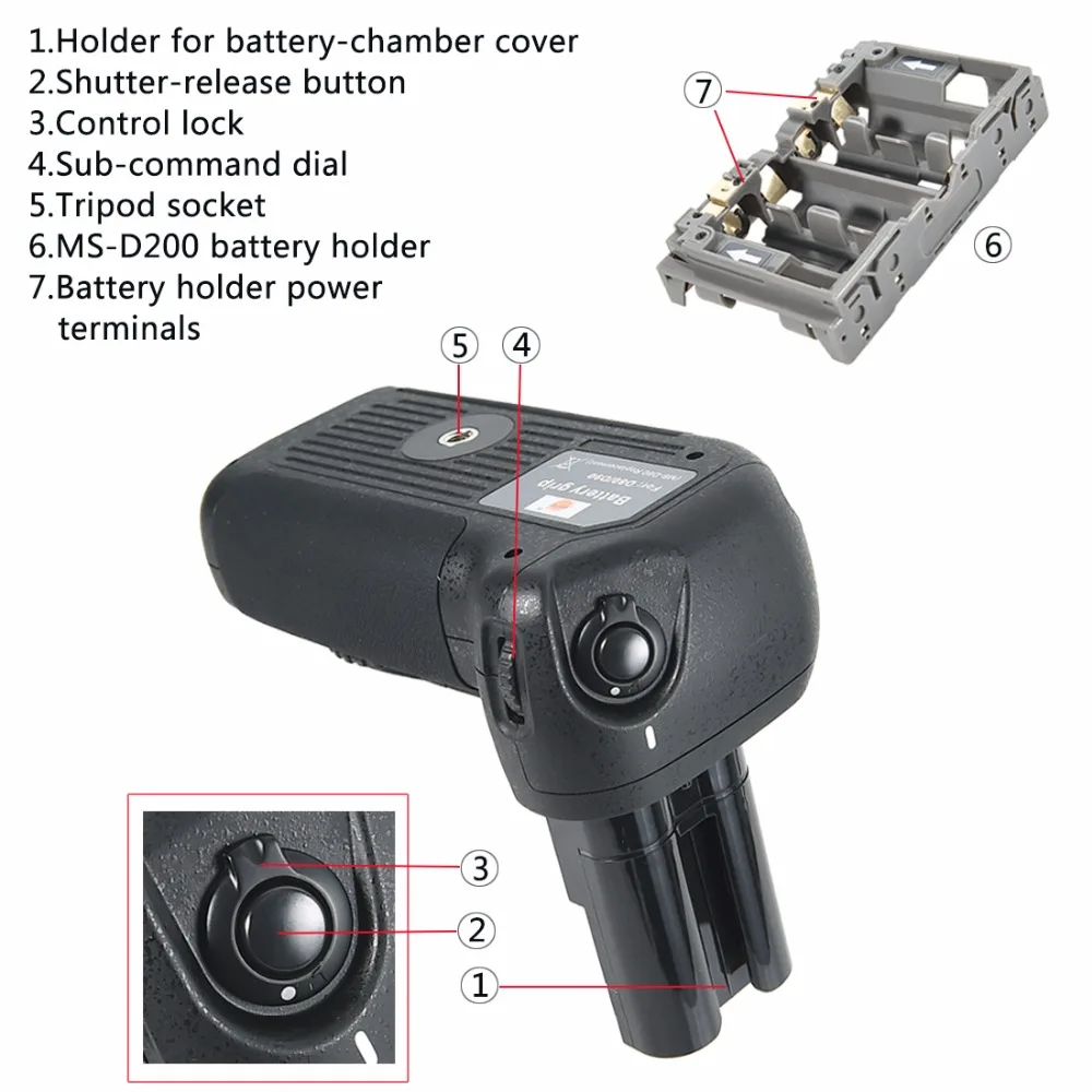Батарейный блок DTE для цифровой зеркальной камеры Nikon D80 D90 с возможностью работы