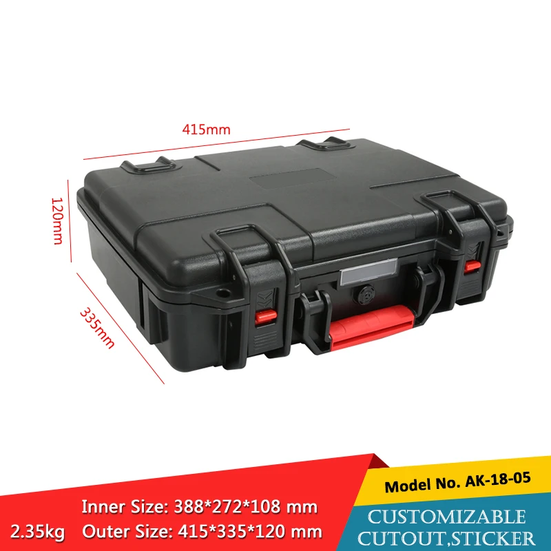 415*335*120mm IP67 waterproof shockproof plastic equipment case with foam tool box | Обустройство дома