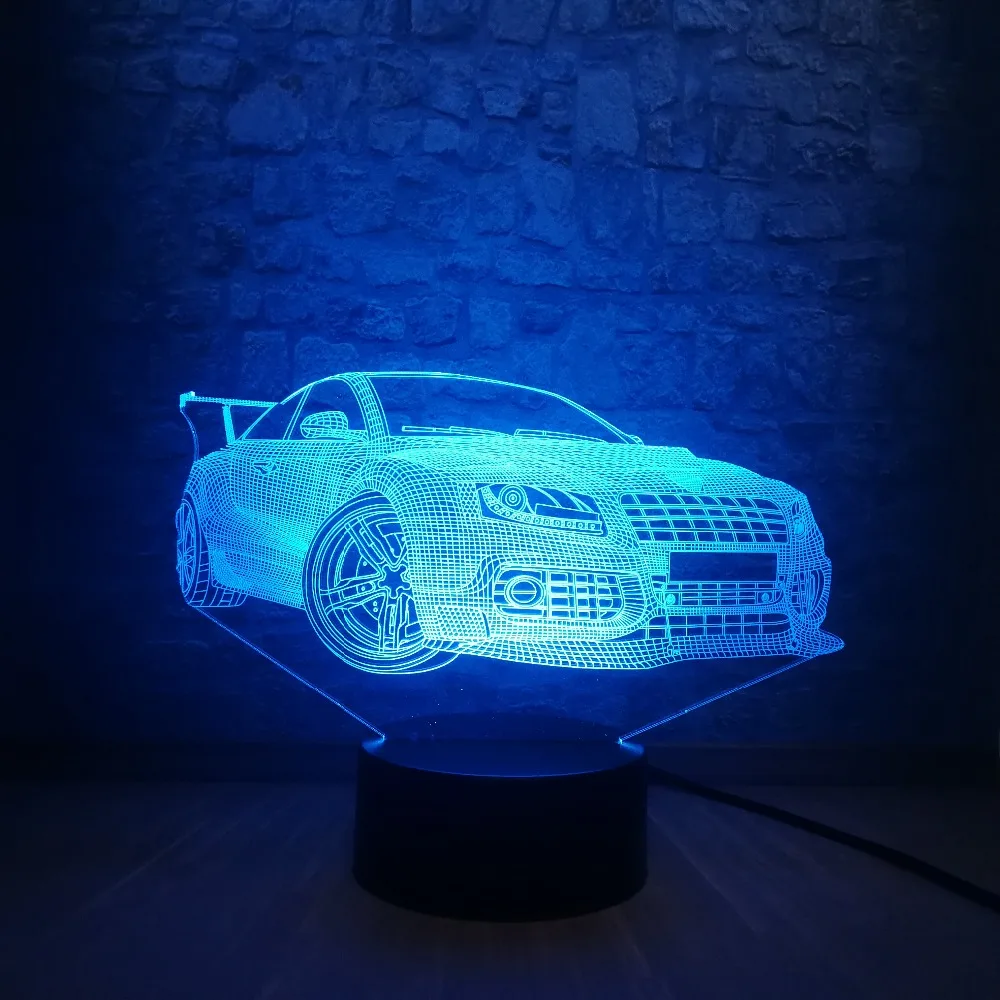 Крутой супер автомобильный ночной Светильник 3D LED USB светильник атмосферная