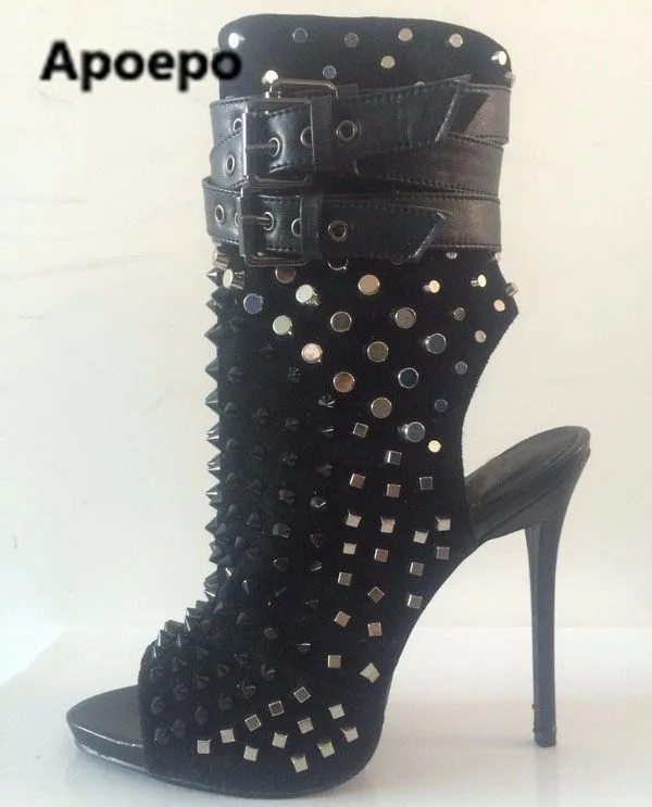 

Newest brand 2022 new fashion high thin heel peep toe with beautiful charm shoes for woman in spring and winter big size Boots