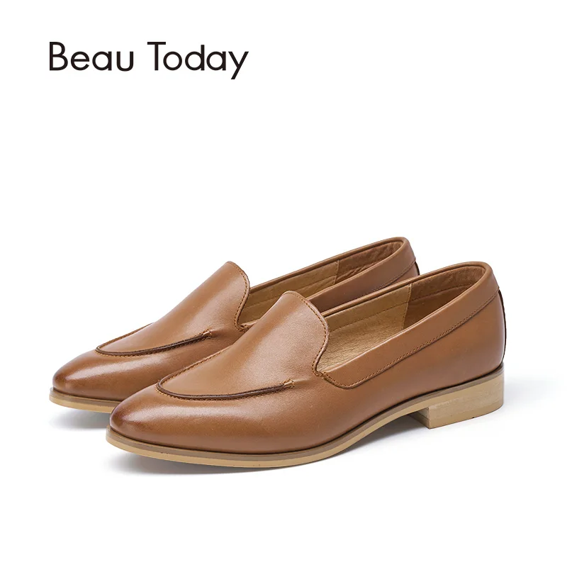 BeauToday/мокасины лоферы женская обувь на плоской подошве из высококачественной