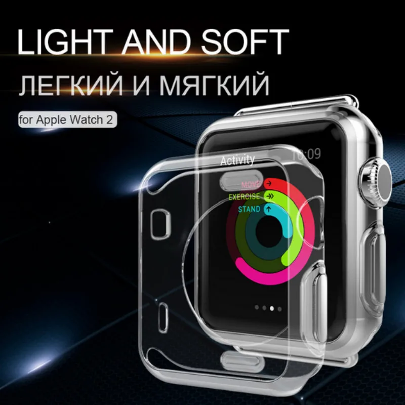 Shell for Apple Watch HOCO iWatch Series23 Soft Transparent Case Ultra Thin Clear Protective Cover Protection Smart Bumper | Электроника