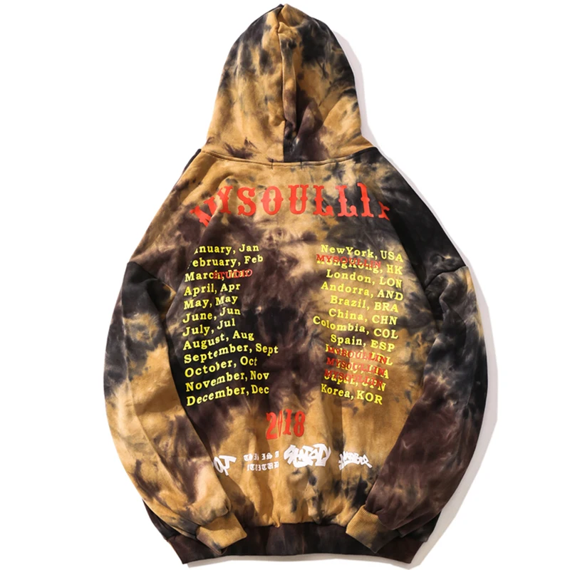 Aelfric Eden Tie Dye толстовки с буквенным принтом повседневные мужские пуловеры уличная