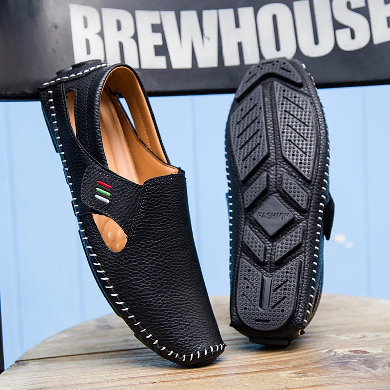 2021 New Brand Fashion Summer Style Soft Moccasins Men Loafers High Quality Flats Gommino Driving Leather Shoes Big Size 2a | Обувь