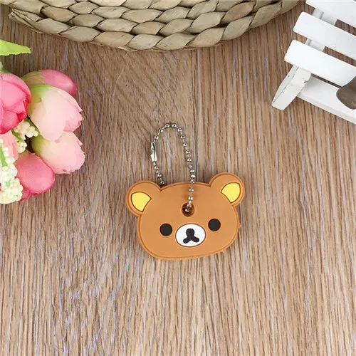 Key Holder Мстители 4 эндшпиль Quantum мультфильм паук Капитан Супермен Бэтмен силиконовый брелок ключи Обложка - Цвет: Коричневый
