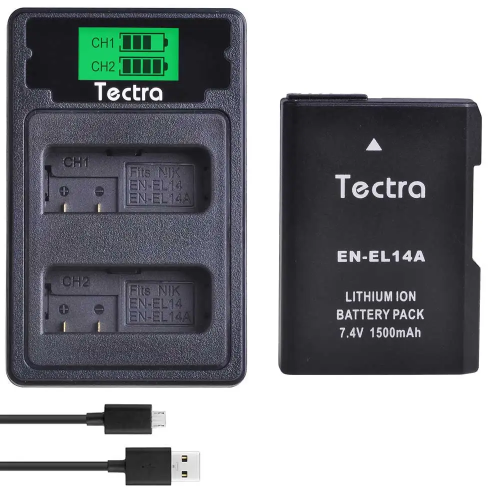 Зарядное устройство USB Type-C с ЖК-дисплеем 1500 мАч для Nikon D3100 D3200 D3300 D3400 D3500 D5600 D5200 P7000 |