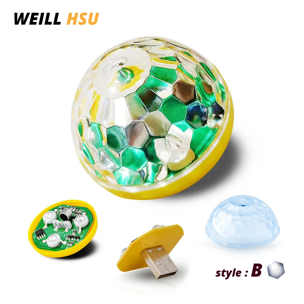 Weill Hsu Mini USB декоративный DJ светодиодный светильник Ритм вспышка красочный звук