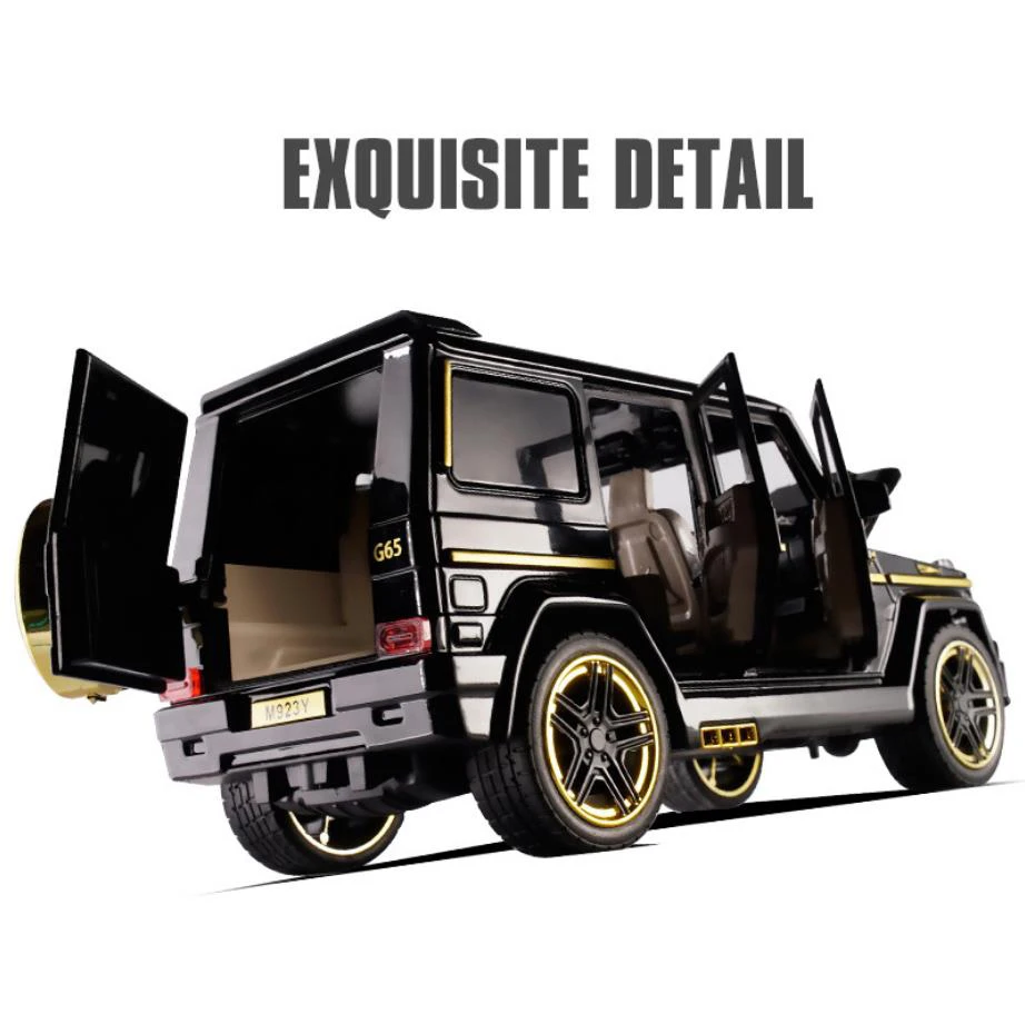 Горячая 1:24 Масштаб колеса литья под давлением автомобиль Benz brabus suv металлическая модель G65 с светильник и звук вытяните назад игрушки коллекция для подарков