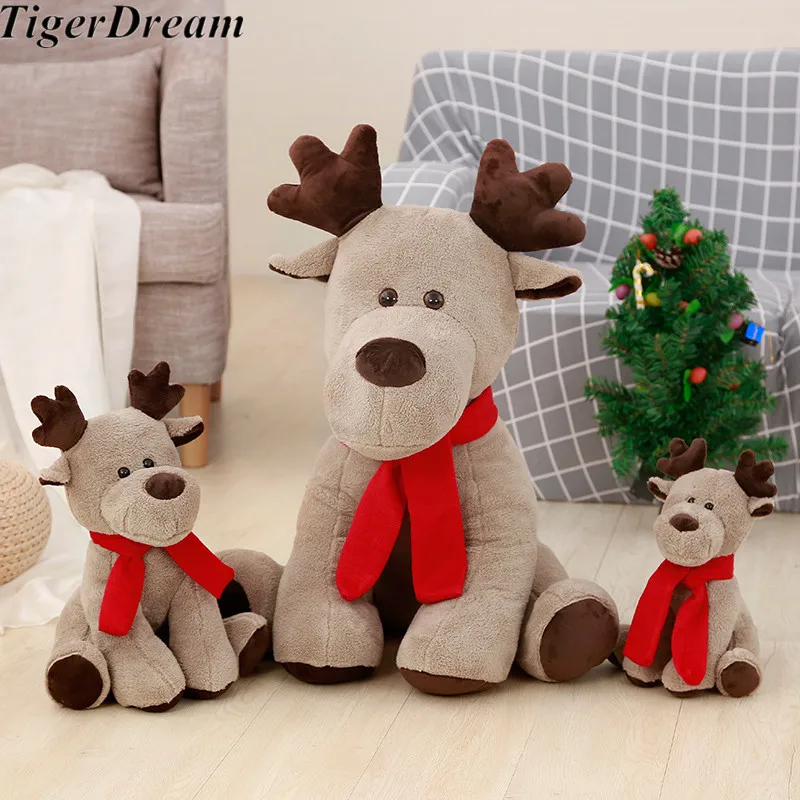 Милые мягкие плюшевые игрушки животных Moose креативный красный шарф игрушечные