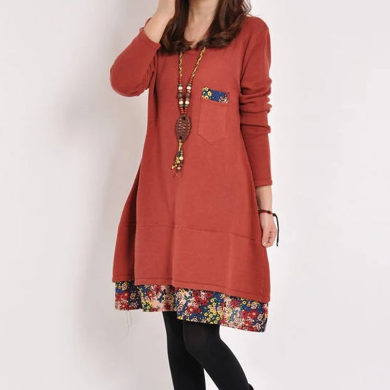 Осенне-зимнее платье большого размера новинка 2020 повседневное мини с принтом и