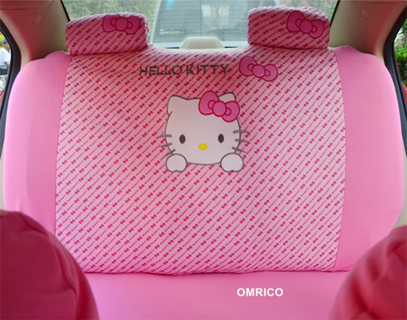 1 Компл./10 Шт. Cute Hello Kitty Комфортно Розовый Сиденье Автомобиля Включает
