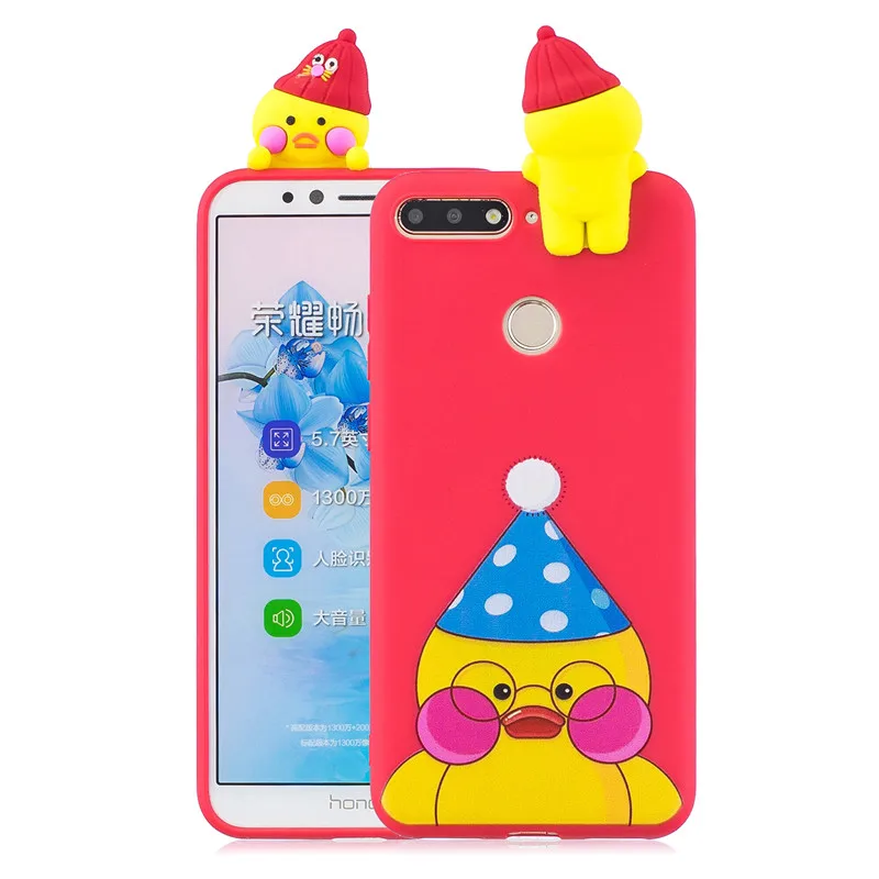 Мягкий Силиконовый ТПУ чехол 3D для телефона Huawei Y7 2018 Fundas милый мультяшный Prime Etui |