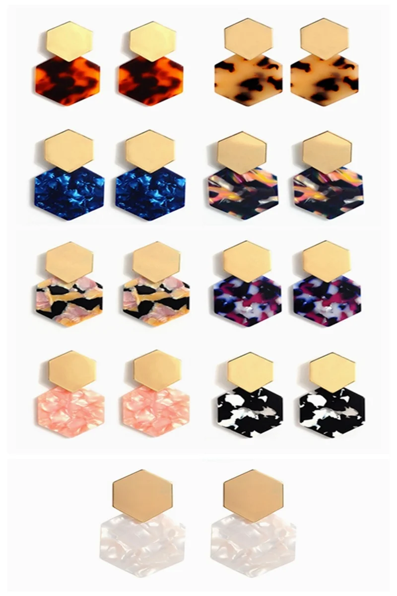 ASHMITA 9 шт Модные Разноцветные Акриловые уксусная кислота Висячие серьги для