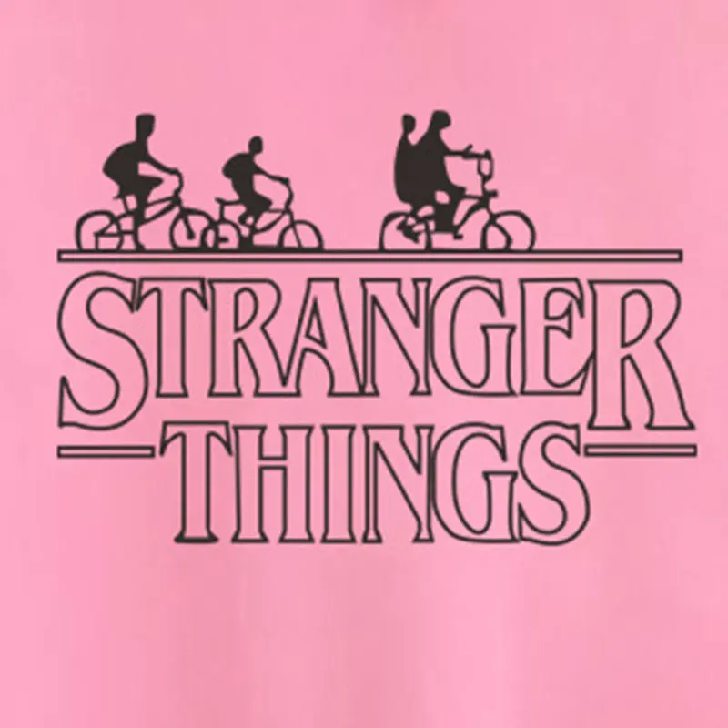 Фото WLLW Pink Sweatshirt Hoodies "Stranger Things" Letter Print Long Sleeve Casual Pullovers Loose Simple Pocket Hoodie Женская WLLW Pink Sweatshirt Hoodies "Stranger Things" Letter Print Long Sleeve Casual Pullovers Loose Simple Pocket Hoodie Женская