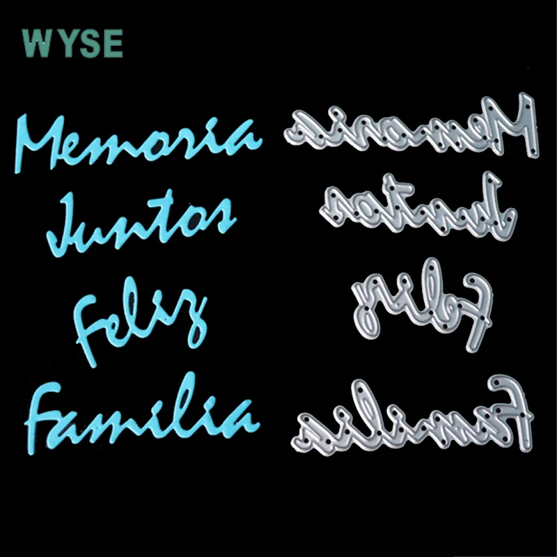 WYSE металлические Вырубные штампы испанское слово Memoies семейный счастливый