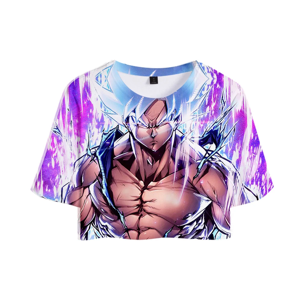Frdun Tommy Dragon Ball Супер Broly 3D Открытый пупок футболка сексуальные короткие для женщин