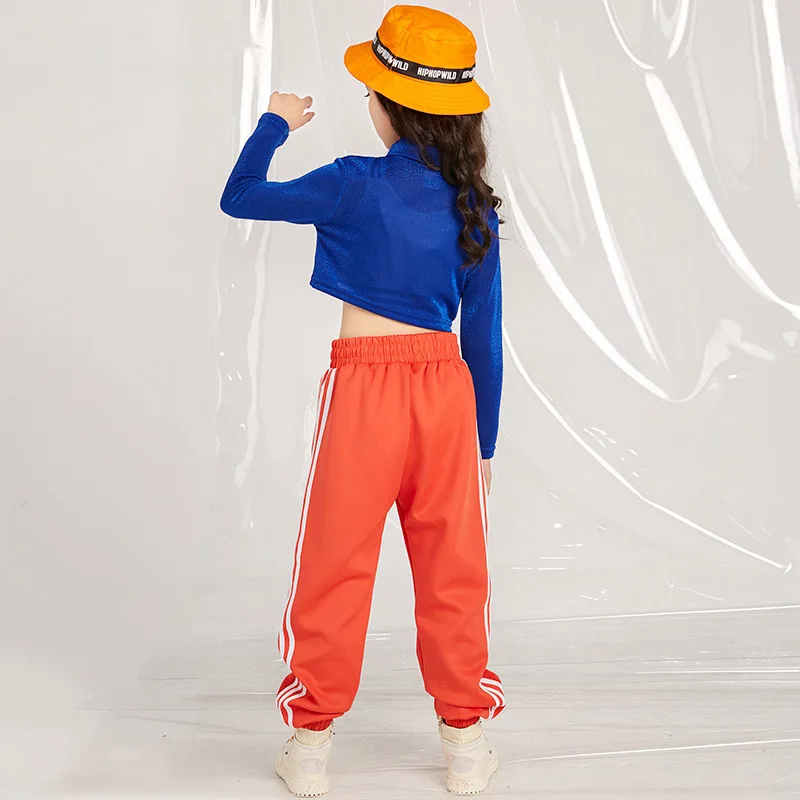 Костюм для танцев в стиле хип хоп одежда тренировок и джазовых девочек Детский