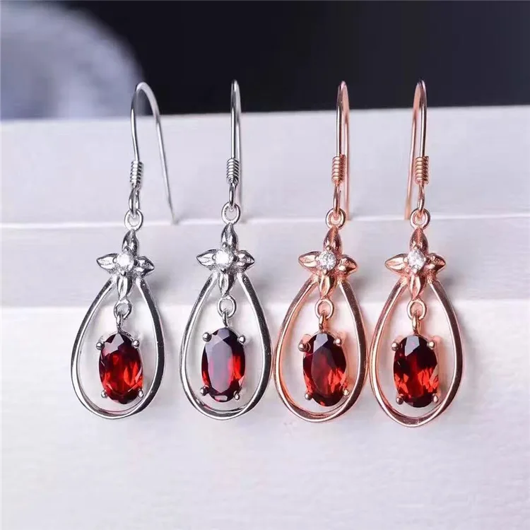 KJJEAXCMY boutique jewels женское кольцо с натуральным гранатом серьги-подвески из 3 частей