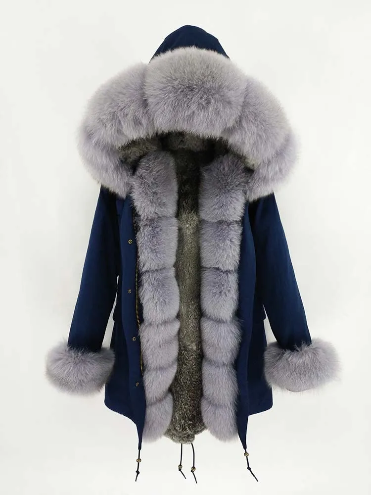 Rabbit fur liner A Mao KongLong парка зимняя куртка женские парки пальто из натурального меха натуральный мех енота капюшон Подкладка из натурального кроличьего меха Роскошная уличная одежда - Цвет: Rabbit fur liner A