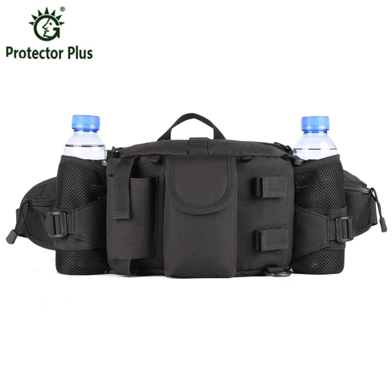 

Men Waterproof Nylon Waist Pack Phone Pockets Riding Adventure Mountaineering Tactics Waist Bags Pack Water Bottle Pockets