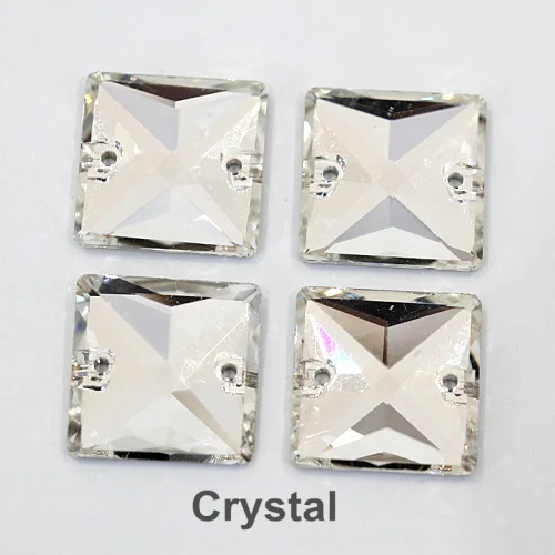 Crystal AAAAA квадратной формы все размеры Кристалл AB пришить стразы стекло Flatback шитье хрустальных камней для свадебного платья F0074 - Color: Crystal