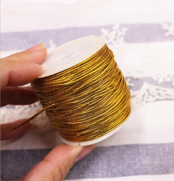 25 м/рулон золотипосылка/Серебристая веревка для упаковки печенья 1 мм|rope seal|rope for
