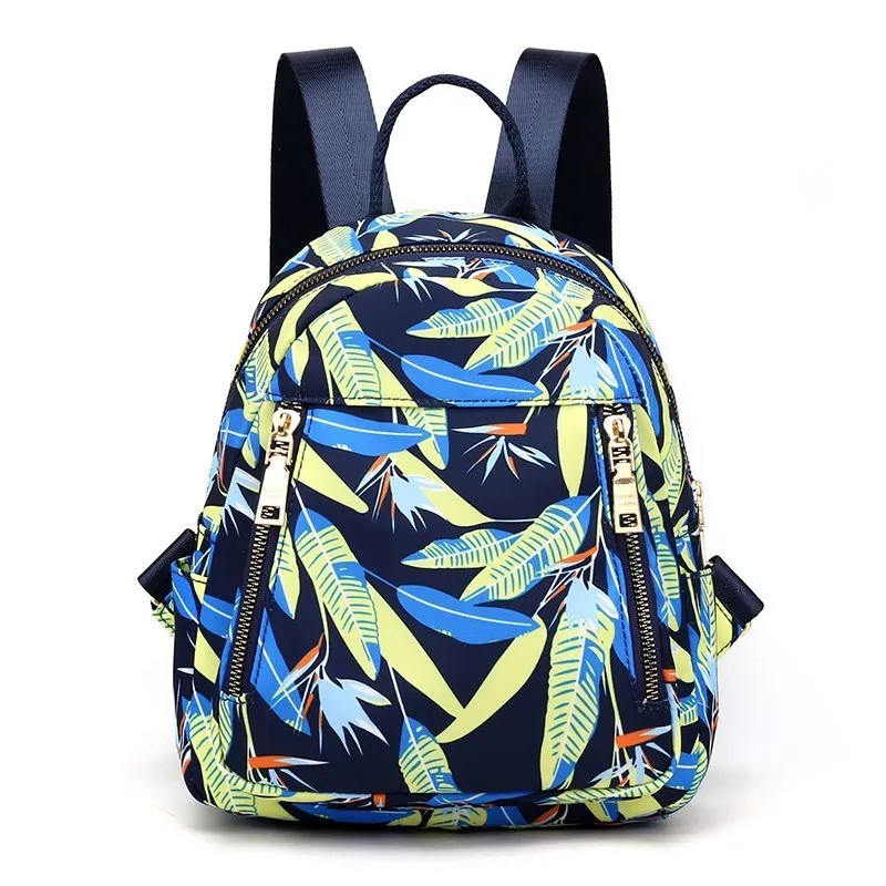 jungle bird words Модный нейлоновый маленький женский рюкзак, водонепроницаемый, с цветами, для путешествий, многофункциональный, пляжный, мягкий, через плечо, школьная сумка, рюкзак - Цвет: jungle bird words