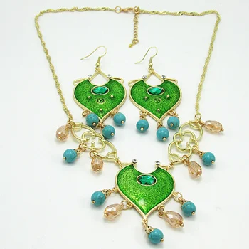 Earrings Necklace Новая подвеска для косплея Аладдин ожерелье Принцесса Жасмин ожерелье - Окраска металла: Earrings Necklace