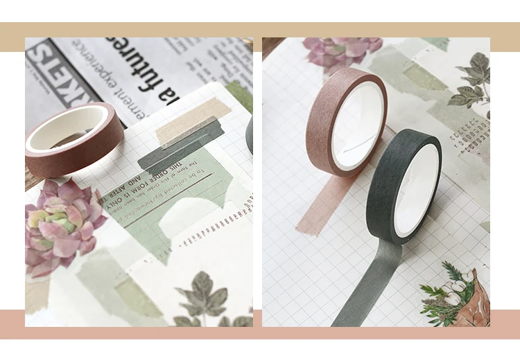 5 шт./лот осень декоративная бумага зеленый розовый фиолетовый набор декоративного скотча Васи японские канцелярские принадлежности Kawaii принадлежности для скрапбукинга наклейки