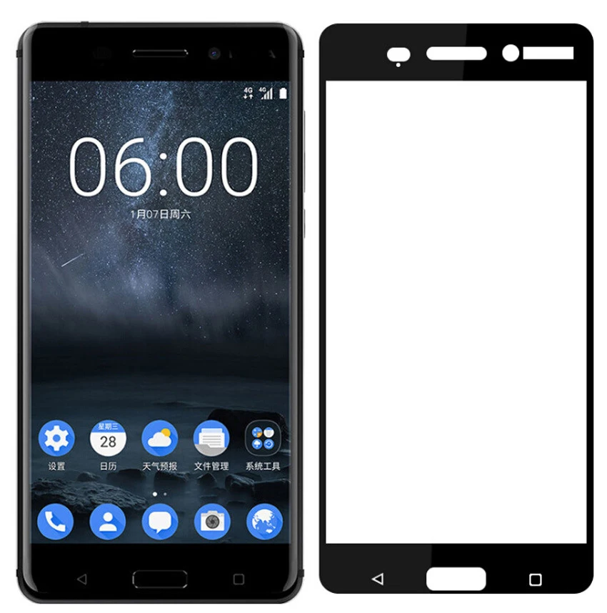 9H полное покрытие Защитная пленка для Nokia 2 3 5 Закаленное стекло 6 7 8 | Мобильные