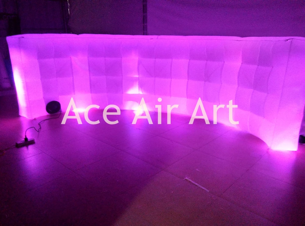 Под заказ высоко оцененная надувная фотобудка стена для DJ фона со светодиодными