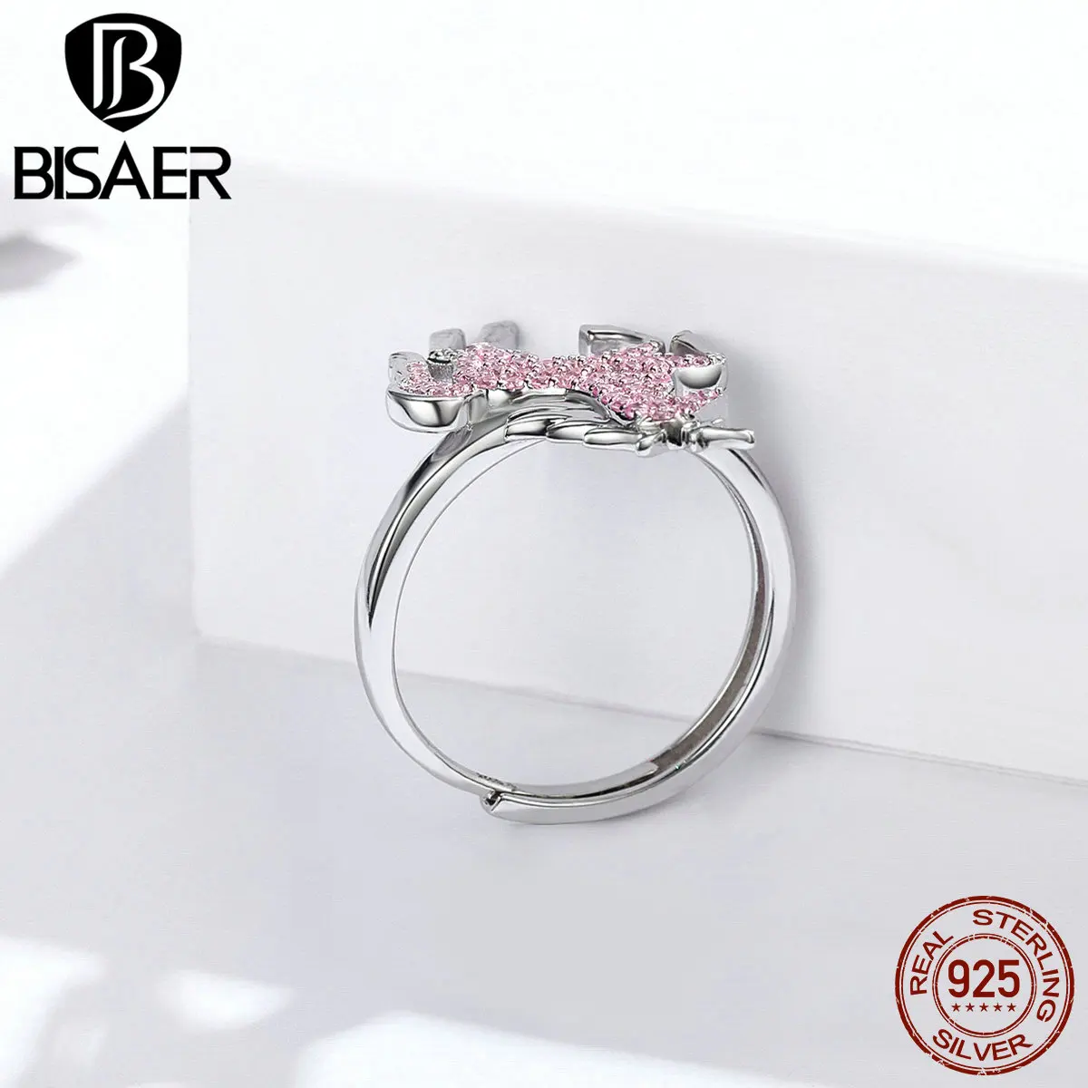 Единорог Anel BISAER, 925 пробы, серебро, чистая любовь, единорог, серебряные кольца на палец для женщин, роскошные серебряные ювелирные изделия ECR557