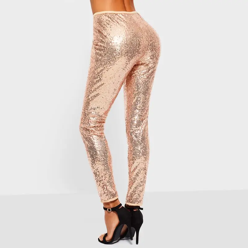 Леггинсы с блестками для женщин весна 2019 модные блестящие сексуальные