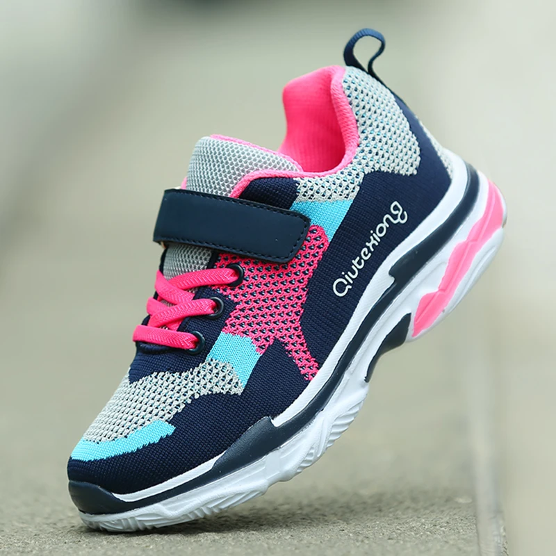 2018 новый стиль обувь для девочек детские кроссовки бега мальчиков легкая Детская