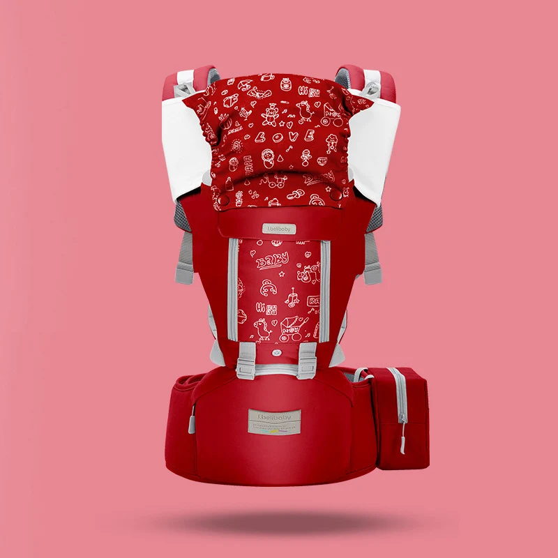 red Honeylulu эргономичный слинг с сумкой слинг для новорожденных четыре сезона ребенок кенгуру защищающая от ветра шапка эргорюкзак рюкзак бедра хипсит детский эргорюкзак с хипситом - Цвет: red