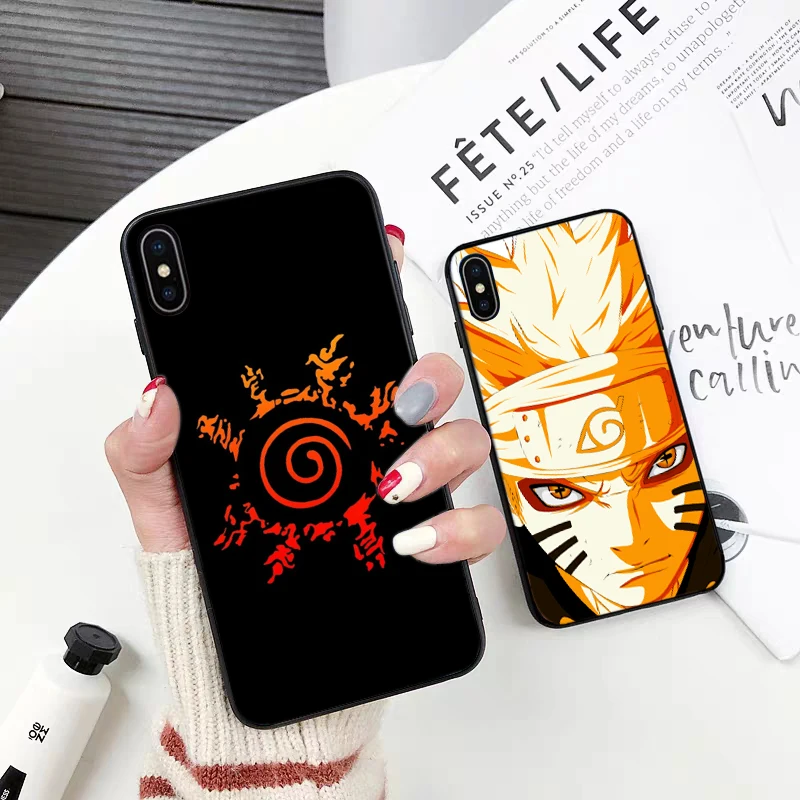 Оригинальный черный силиконовый чехол Naruto Uchiha Obito для iPhone 5 5S 6 6S Plus 7 8 11 Pro X XS Max XR |