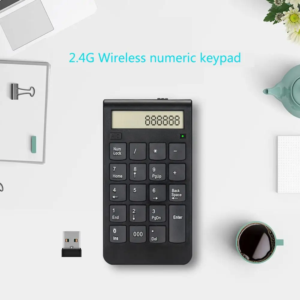 Беспроводной 2 4G цифровая клавиатура USB вставка подключение перезаряжаемая умная