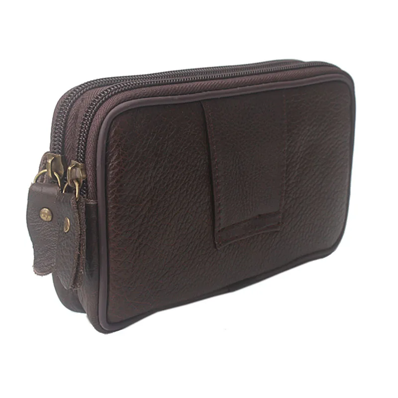 Новая мужская кожаная винтажная поясная сумка дорожная сотовый телефон чехол