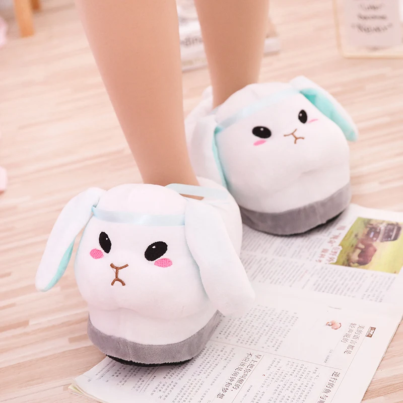 Women's Slippers Warm Winter Animal Prints Flock Cute House Slippers Short Plush Fur Slides for women