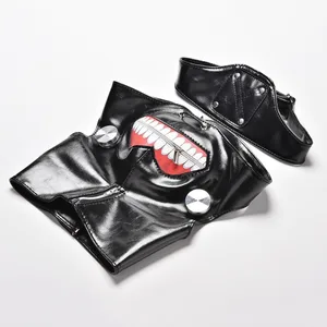 Новый костюм для косплея для вечеринки аниме Регулируемая молния аксессуары для Хэллоуина искусственная кожа японская повязка канеки Кен Токио маска вурдалака