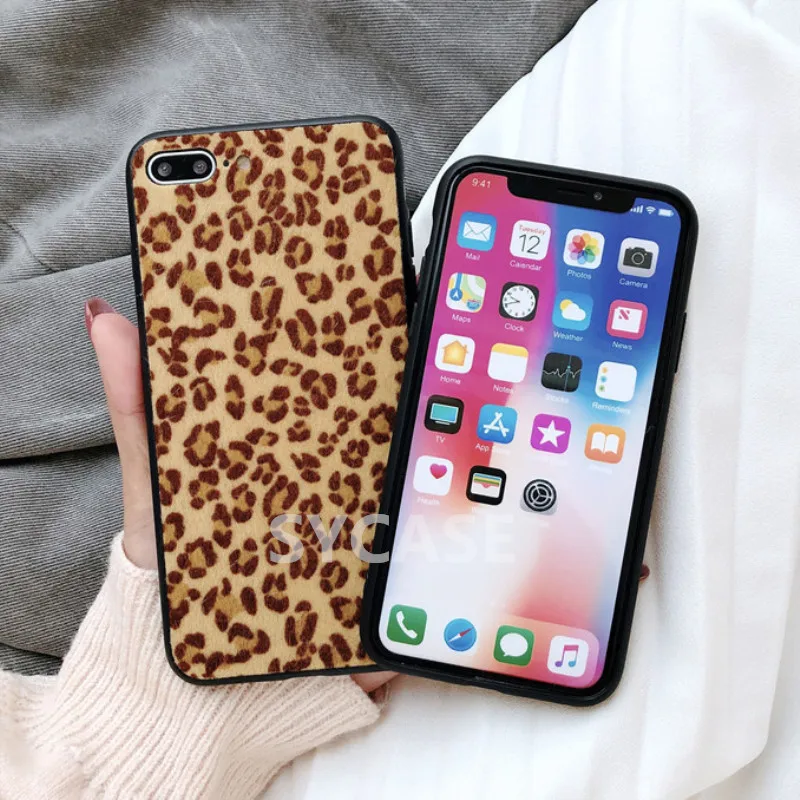 SYCASE Fashion Vintage Leopard Print phone case For iPhone X XR Xs Max 6 6S 7 8 Plus Mobile Phone Shell Hard Back Cover Cases |